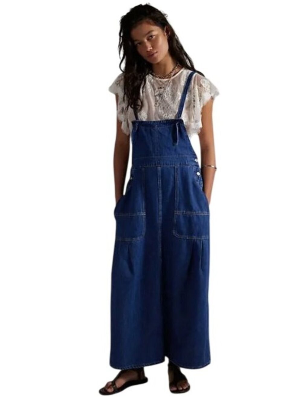 Free People We the Free Arabella DenimMaxi Skirtall New
